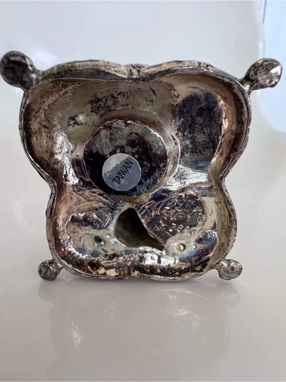 Vintage Silverplate Adorable Kitten Cat Salt Pepper Shaker Candle Holder Heavy